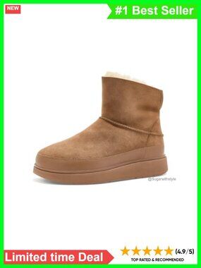 Sheepskin Shearling Pull-On Ankle Boots with Arch Support